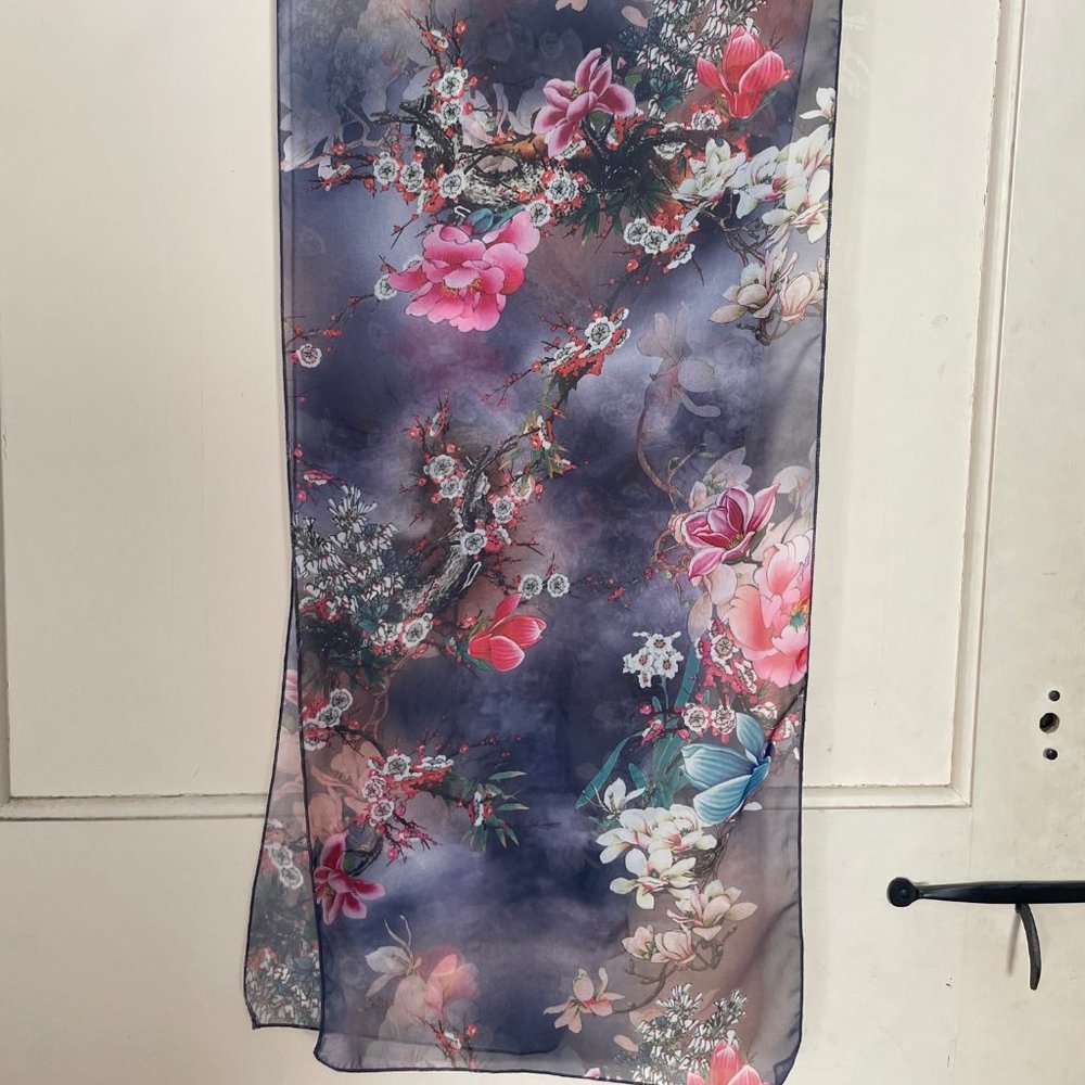 silk floral scarf